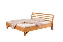 Lade das Bild in den Galerie-Viewer, Massivholzbett Finesse, mit Sprossenkopfteil, Seitenansicht, Holzschmiede