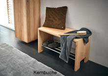 Lade das Bild in den Galerie-Viewer, Massivholzbank Cubik mit Sprossen in Holzart Kernbuche
