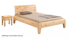 Lade das Bild in den Galerie-Viewer, Massivholzbett Gonda, hoch, Zirbe, Dormiente