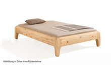 Lade das Bild in den Galerie-Viewer, Massivholzbett Gonda, ohne Rückenlehne, Zirbe, Dormiente