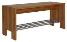Lade das Bild in den Galerie-Viewer, Massivholzbank Cubik mit Sprossen in Holzart Nussbaum