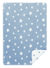 Lade das Bild in den Galerie-Viewer, Kuscheldecke-NewStars-Dunkelblau-Weiß-Richter-Textilien