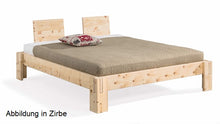 Lade das Bild in den Galerie-Viewer, NuevoMaxi-Massivholzbett-Zirbe,geteilte Ruechenlehne