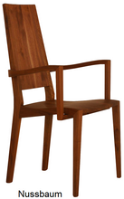 Lade das Bild in den Galerie-Viewer, Stuhl Julia 5, Armlehne, Massivholz, Nussbaum
