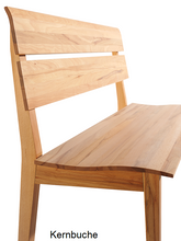 Lade das Bild in den Galerie-Viewer, Sitzbank Fina mit Wellensitz in Kernbuche Seitenansicht