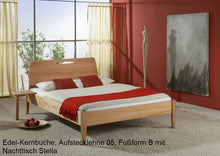 Lade das Bild in den Galerie-Viewer, Einhaengetisch halbrund fuer Bett, Massivholz, Ambiente