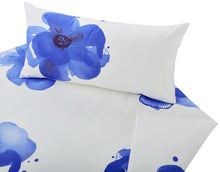 Lade das Bild in den Galerie-Viewer, Cotonea Bio Satin Bettwäsche Blaue Anemone