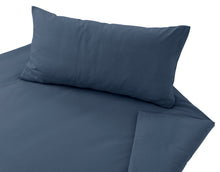 Lade das Bild in den Galerie-Viewer, Cotonea Bio Bettwäsche Feinsatin Farbe Steinblau