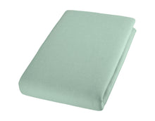 Lade das Bild in den Galerie-Viewer, Cotonea, Bio Spannbettlaken hohe Matratze, Doppel-Jersey-Baumwolle, celadongruen