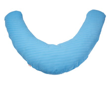 Lade das Bild in den Galerie-Viewer, Bio Musselin Stillkissen mit Dinkelspelz-Füllung in lichtblau