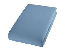 Lade das Bild in den Galerie-Viewer, Cotonea, Bio Spannbettlaken hohe Matratze, Doppel-Jersey-Baumwolle, wasserblau