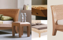 Lade das Bild in den Galerie-Viewer, Collage Massivholzbett Beluga Dormiente