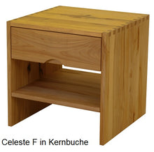 Lade das Bild in den Galerie-Viewer, Massivholz, Nachtkonsole mit Schublade, in Kernbuche