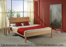 Lade das Bild in den Galerie-Viewer, Einhaengetisch eckig fuer Bett, Massivholz, Ambiente
