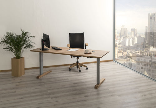 Schreibtisch, elektrisch hoehenverstellbar, massivholz, trendnatur